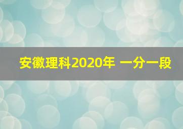 安徽理科2020年 一分一段